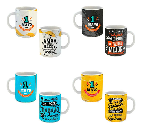 10 Plantillas Editables Para Tazas Dia Del Trabajo + Mockups