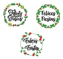 Comprar Matrices Maquinas Bordadoras Felices Fiestas Navidad Circulo