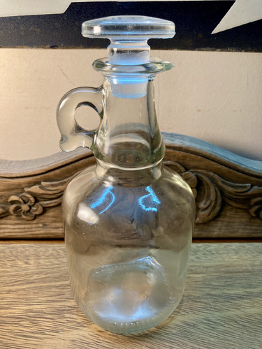 Botella De Aceite Vidrio Asa Pico Vertedor Tapón Fantástica! (Usado)