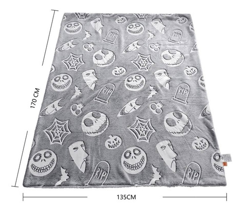 Frazada Jack Skellington Brilla En La Oscuridad Cobertor