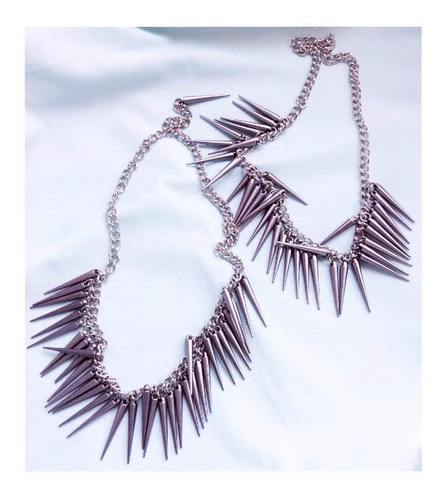 Collar Puas Spikes Rocker Grunge Punk 90s Tachas