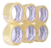 Comprar Cinta Embalaje 48x100 Transparente Embalar Adhesiva 6 Rollos Liso