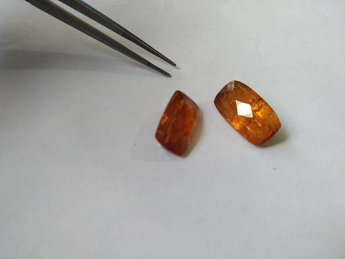 Topazio Imperial Super Extra Antique Par 25 Ct, 11x19mm Vermelho Intenso