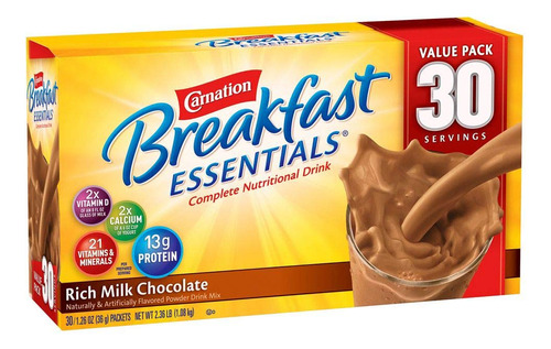 Breakfast Essentials - Bebida Nutricional De Chocolate, 30 U