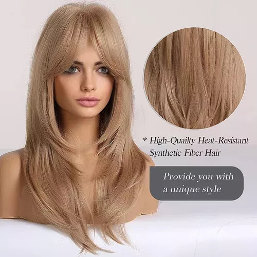 Peluca de cabello sintético Other,long blonde wig, wig long blonde wig de 60cm tono