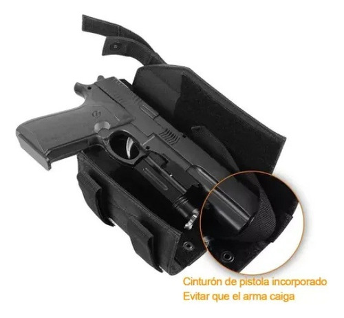Funda Pistola Táctico 1000d Bolsa Molle Con Banda Elástica