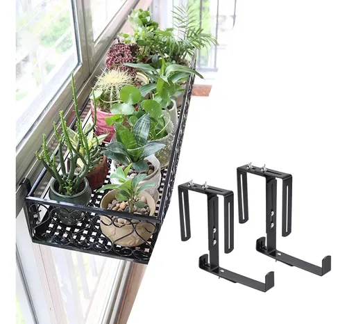 2 Soportes Para Macetas Que Se Adaptan A Barandas De Terraza
