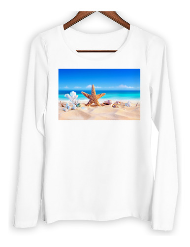 Remera Mujer Ml Estrella De Mar Simpatica Parada Caracol