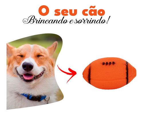 Imagem 2 de 6 de Brinquedo Interativo Caes Emite Som Bola Futebol Americano
