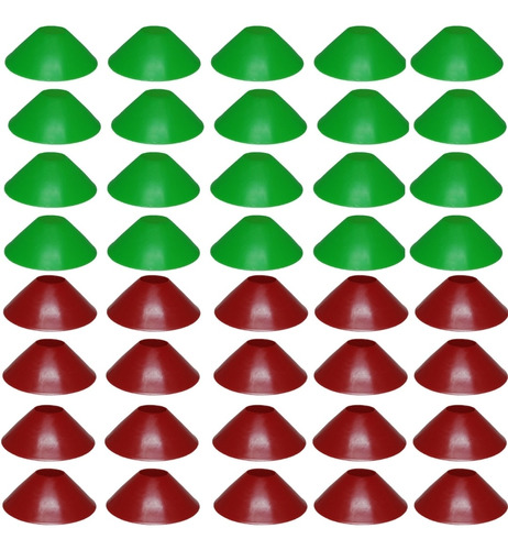 Kit C/20 Cones Demarcatórios Half Cones Verdes + Vermelhos