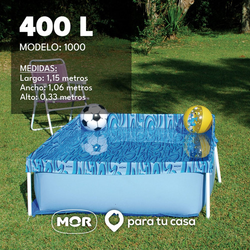 Imagen 5 de 11 de Pileta De Lona Niños Infantil Chicos 400 Lts Mor Cte