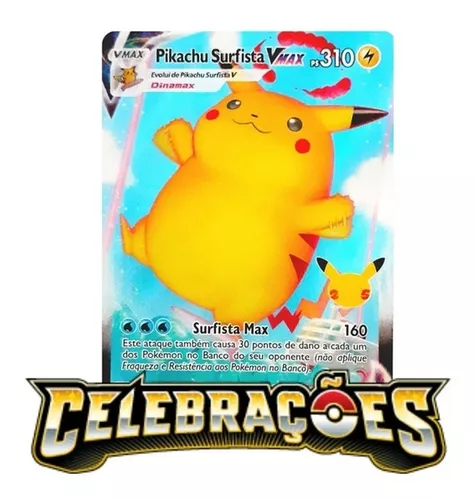 Carta Pokémon Pikachu Surfista Vmax Celebrações - Ri Happy