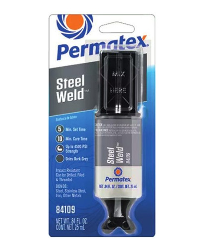 Permatex Stell Weld Epoxy Titanium 25 Ml - Solda Aço E Metal