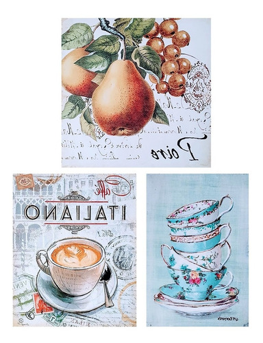 Imagen 1 de 4 de Láminas Decoupage Set Tazas Y Peras Laura Craft