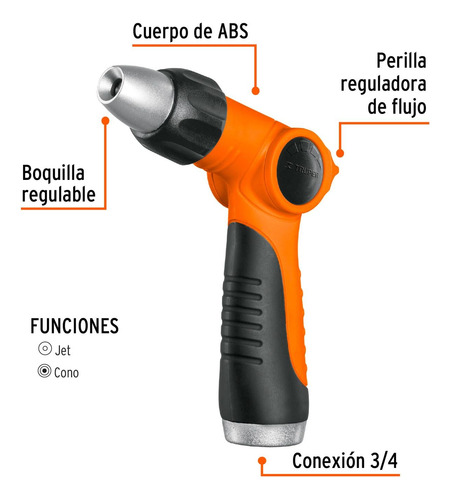 Pistola Para Riego Plástica 2 Funciones Truper