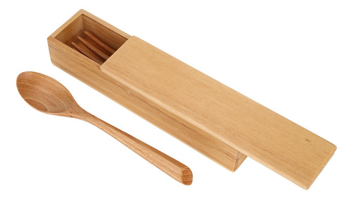 Juego De Vajilla Portátil Con Cuchara De Madera Reutilizable
