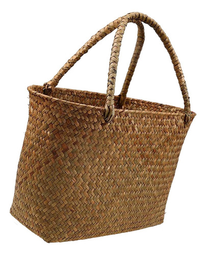 Saco De Praia De Verão Rural Segurando Flores 34x14x21cm