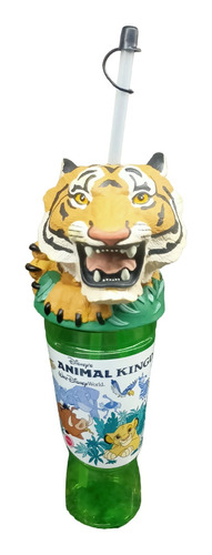 Vaso Gigante 3d Tigre Animal Kingdom Pitillo Con Tapa Disney