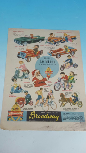 Antiguo Juguete- Publicidad Rodados Broadway Año 1960