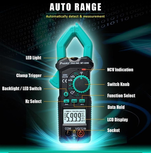 Pinza Amperimétrica Digital Ac/dc Capacitacia, Temperatura