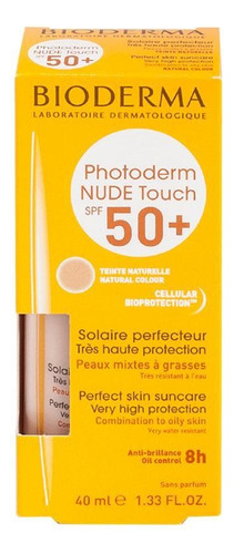 Protector solar  Bioderma  Photoderm NUDE Touch Tono Natural 50FPS  en aerosol 40mL