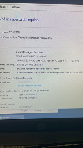 All In One Hp 18 Disco Solido 8gb Ram (Usado)