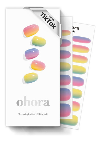 Tiras de gel semicuradas Ohora para uñas (en colores pastel), color amarillo