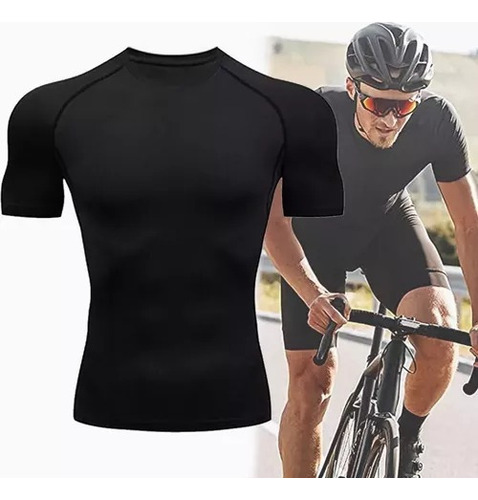 Playera Licra Deportiva Compresión Correr Manga Corta Gym