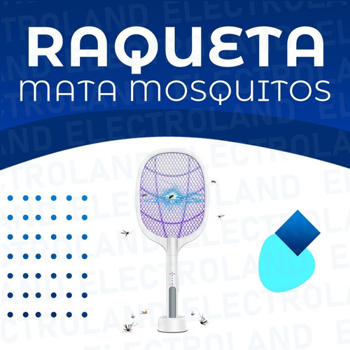 Imagen 2 de 10 de Raqueta Eléctrica Con Luz Mata Mosquitos Recargable 2 En 1