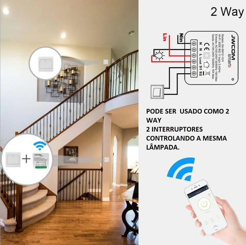 Interruptor Wifi Mini 16a Smart Funciona Com iPhone Siri Ios