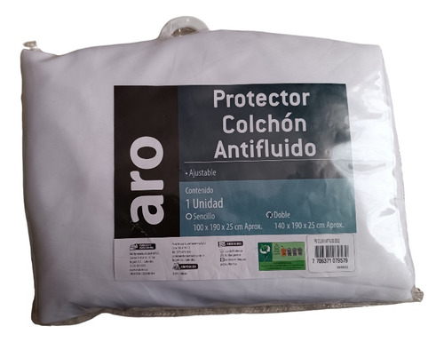 Protector Aro Colchón Antifluido Cama Doble 