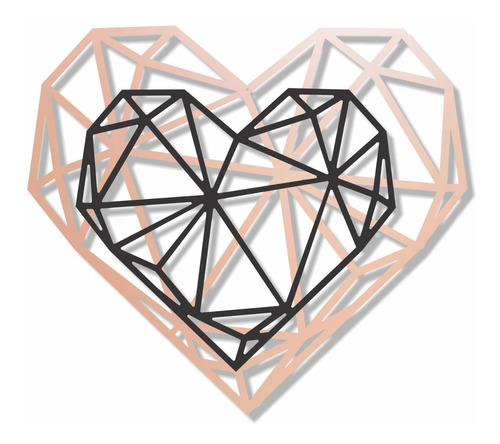 Cuadro Geométrico 3d Corazón Decorativo  Cg36