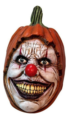 Máscara De Calabaza Poseída Maléfica Disfraz Halloween Miedo Color Naranja Oscuro