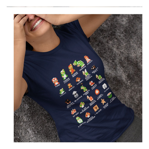 Playera De Mujer Pixels Retro Mario Bros Original Nintendo