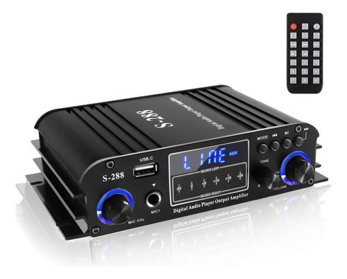 Amplificador Audio Para Hogar Bluetooth 5.0 4 Canal 50wx4 W