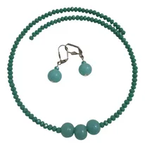 Comprar Collar Chocker Gargantilla Con Aros. Color Verde Agua