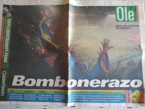 Diario Olé - Boca Bicampeón De América 2001- Edición 32 Pág.