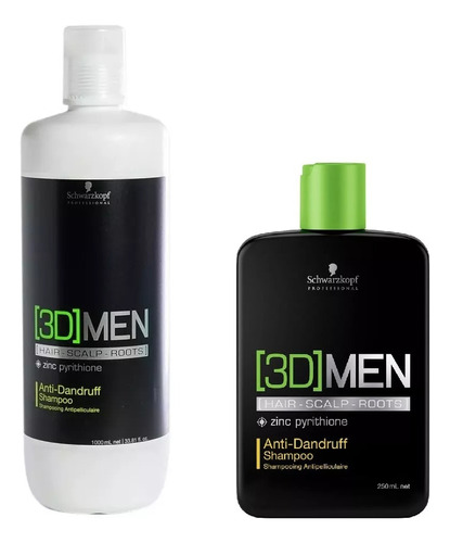 Kit Shampoo Anti Caspa Schwarzkopf 3d Men Grande + Chico