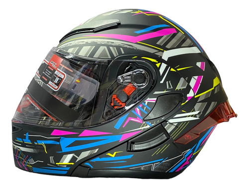 Casco Abatible Para Moto Iron Racing Ir-121 Galaxy Colores