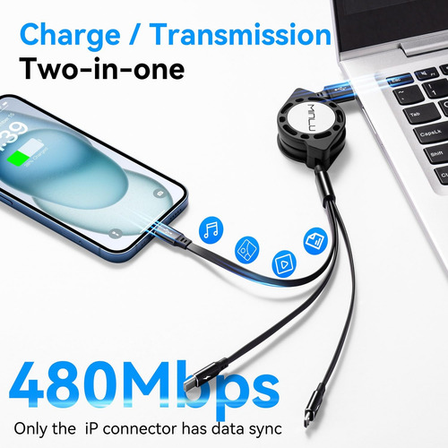 Cable De Carga Múltiple Usb Tipo C Puerto Micro Y iPhone