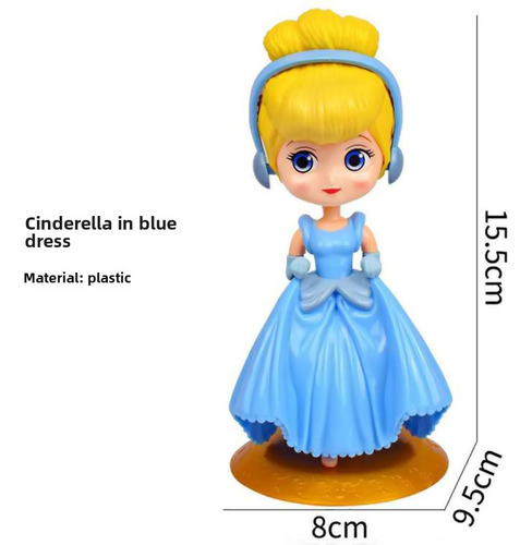 Plastic Blue Dress Cinderella - Mermaid Princess Cake Topper