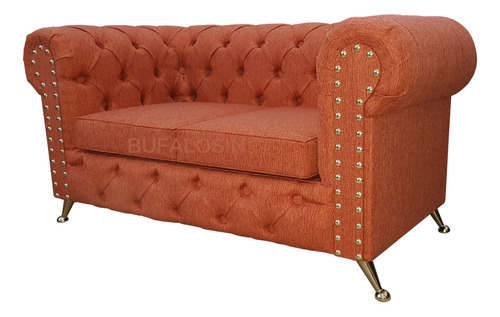 Chester Sillon Chesterfield 2 Cuerpos Chenille Pata Cebolla 