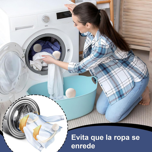 6 Bolas De Lana Lavandería Lavar Y Secar Ropa Reusables