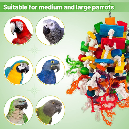 Juguetes Para Masticar Loros De Madera Natural Para Pájaros