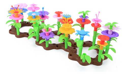 Conjunto De 104 Minibloques De Flores De Jardín Para Niños