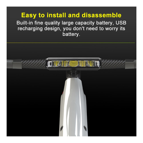M Luz Delantera Recargable Usb Bicicleta Mtb Impermeable