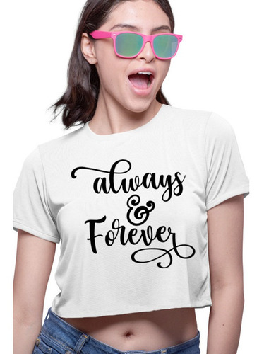 Playera Crop Top Forever And Alwaysboda Amor Pareja