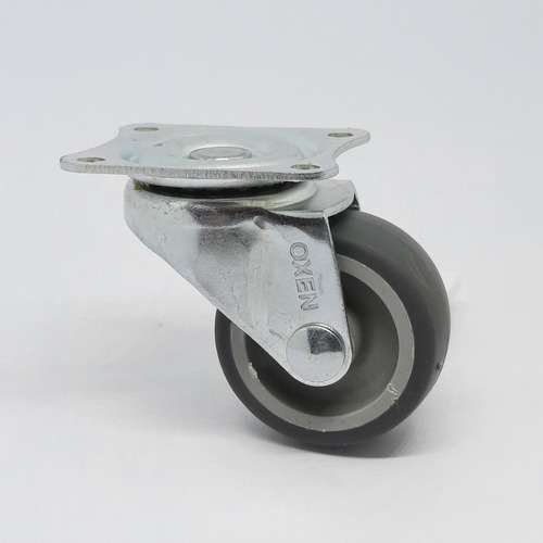 Ruedas Giratorias (4u) Diametro 40 Mm Goma Gris Para Muebles