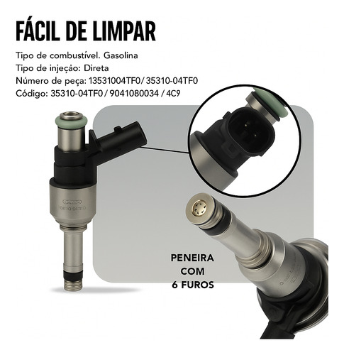 Kit 3 Bicos Injetores Hb20 Creta 1.0 Turbo Gdi Origi