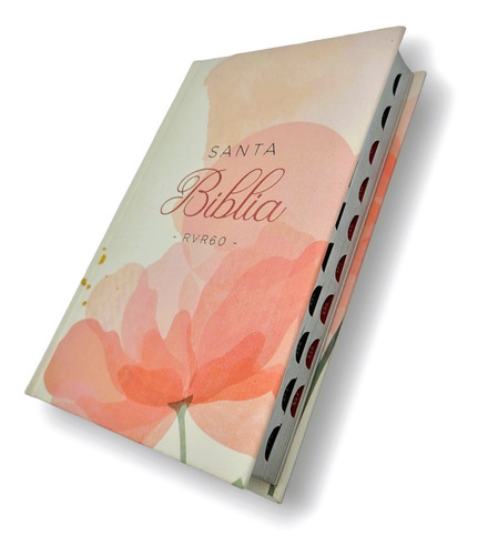Imagen 2 de 9 de Biblia Rvr1960 Letra Grande Tapa Dura Rosa Floral Indices